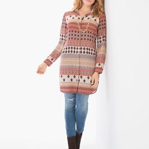 Chicos Flowy Geometric Pattern Top